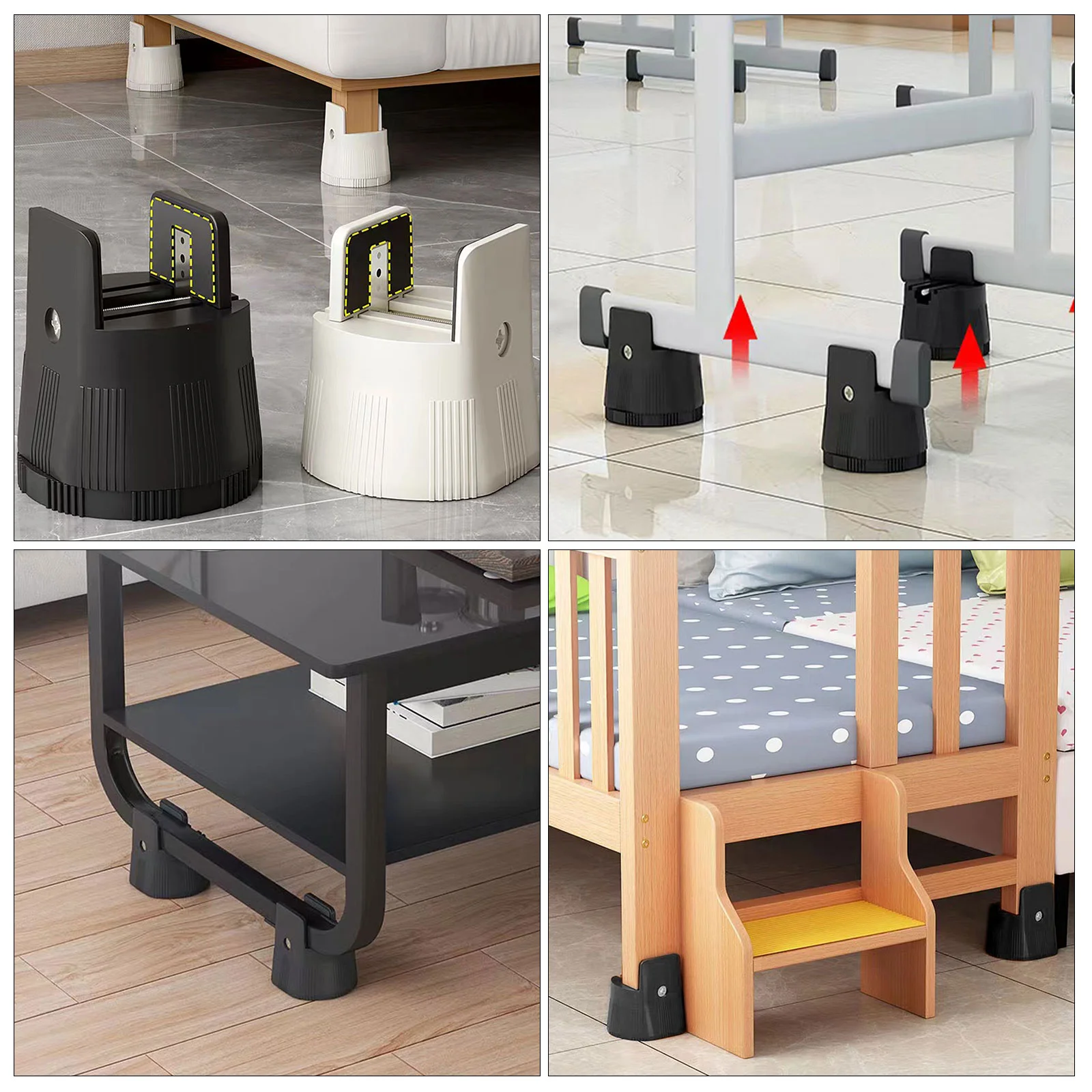 Almohadillas antideslizantes ajustables para muebles, cama de madera contrachapada, silla, sofá, Base fija de café, elevadores de escritorio para patas