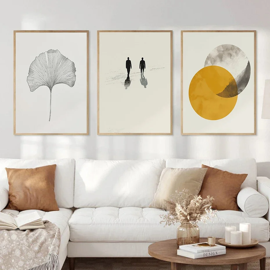Blue Dancer Silhouette Vase Flowers Abstract Woman Cat Leaf Lemon Poster Print Canvas Painting Minimalist Wall Art Home Decor