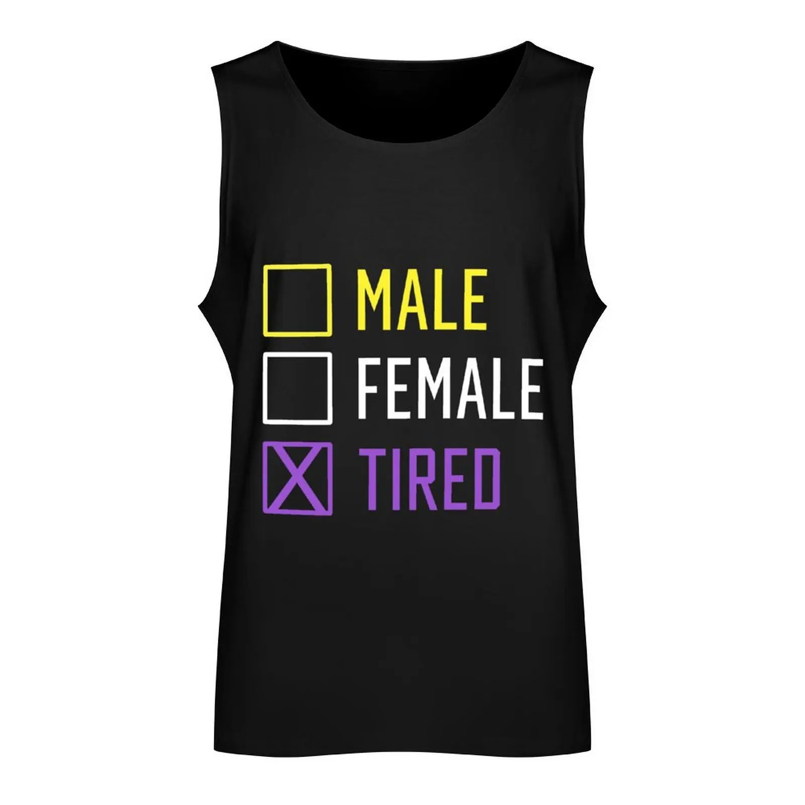 Nonbinary Male Female Tired Tank Top Sleeveless T-shirt summer clothes