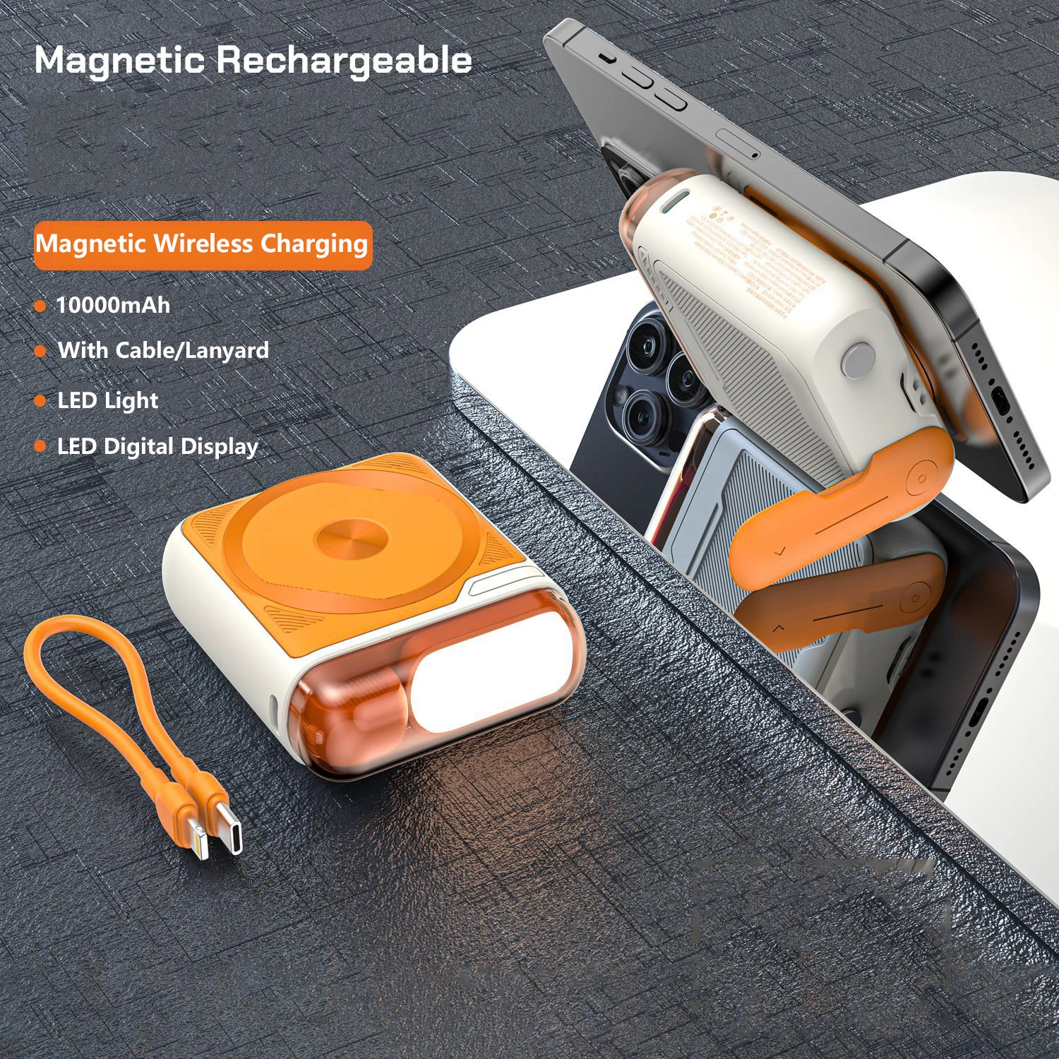 

Беспроводной внешний аккумулятор, магнитный портативный внешний аккумулятор 10000 мАч, быстрое зарядное устройство для iPhone 17 16 Xiaomi Samsung для телефона серии Magsafe