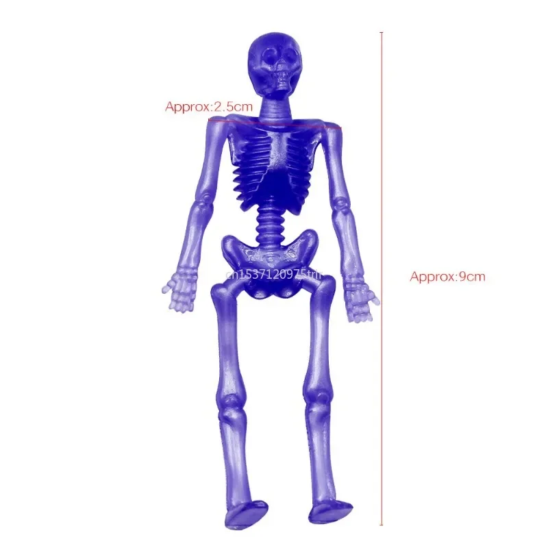 子供のためのストレッチスケルトンパーティーの記念品、tprソフトラバーゾンビ、ホラー人形、ストレス解消おもちゃ、ハロウィーンの贈り物、そわそわおもちゃ