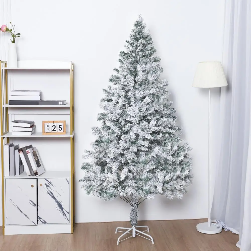 

6.9ft White Flocked Artificial Christmas Tree, Snow Christmas Holiday Pencil Tree, Winter Party Decoration with Realistic Branch