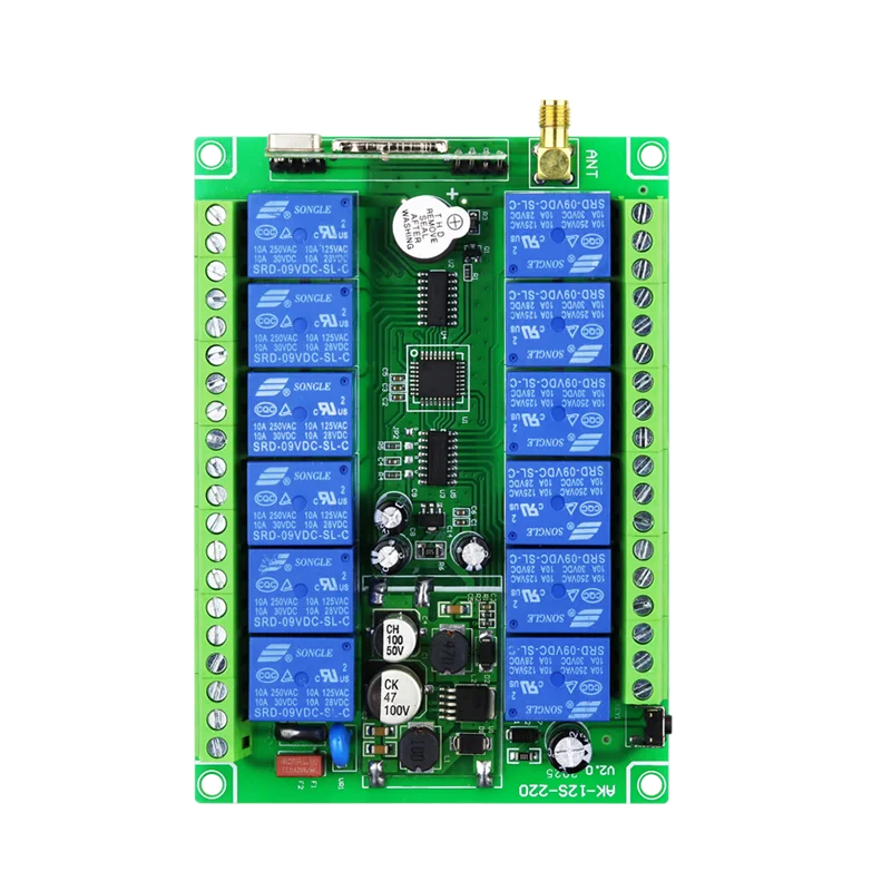 DC12-48V 12 Channels 433MHZ RF switch Universal Set for industry Control Electric Crane Garage Door remote control and receiver