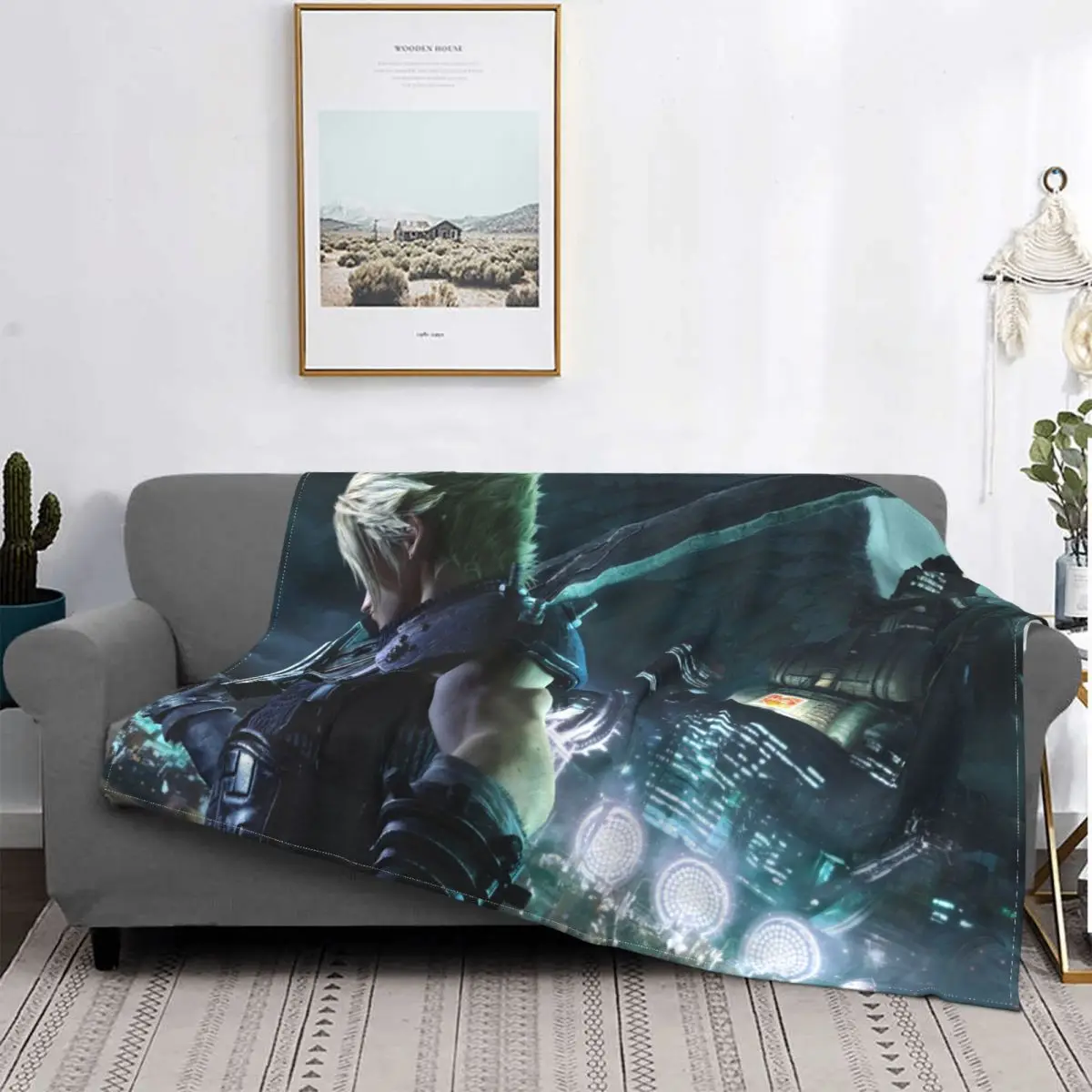 Final Fantasy Vii Remake Blanket 3D printed Art Anime Plush Throw Blankets Bed Sofa Decoration Soft Warm Bedspread