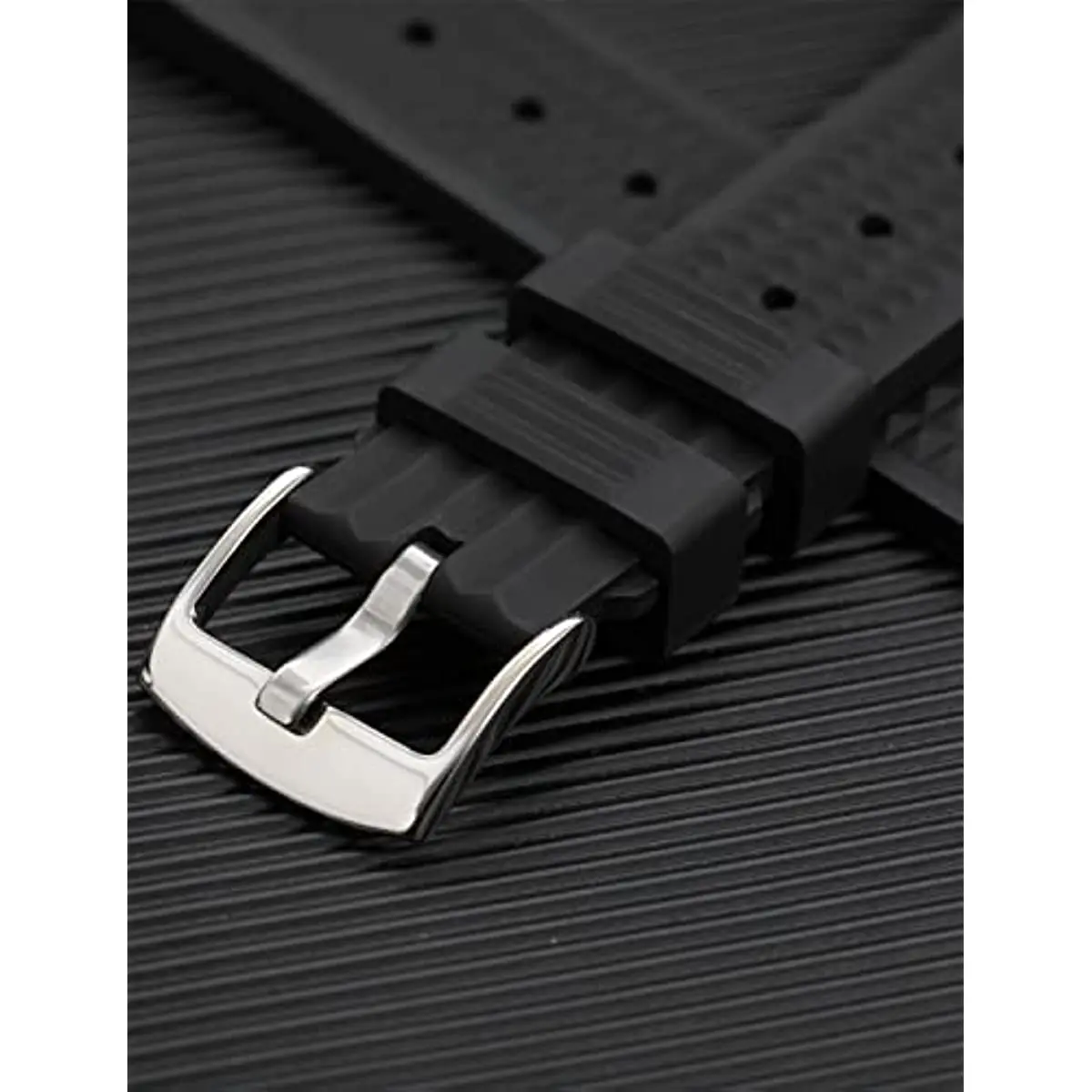 Watchdives FKM Rubber Waffle Watch Fast Release Band Soft Rubber Watch Strap Waterproof Replacement Watchbands 20MM 22MM