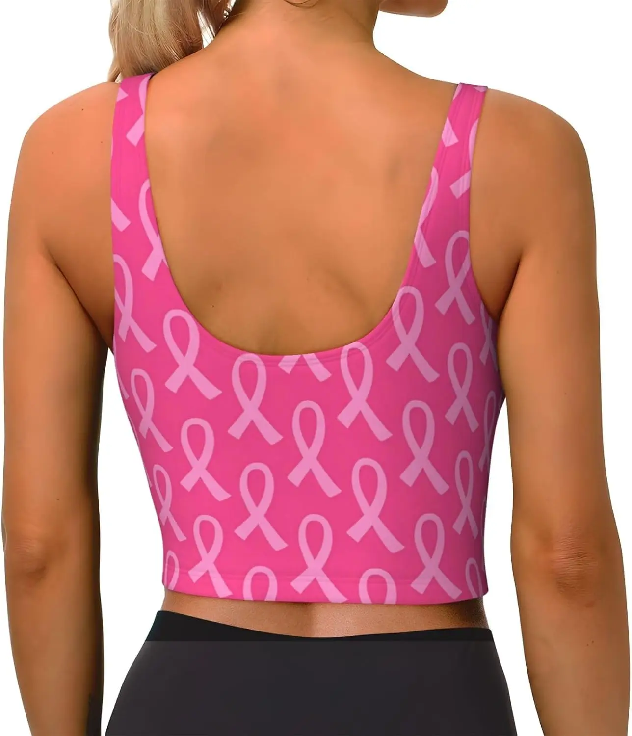 Pink Ribbon Women Workout Yoga Shorts Color Fluid Paint Tummy Control High Waisted Gym Active Pants Sport Shorts for Biker