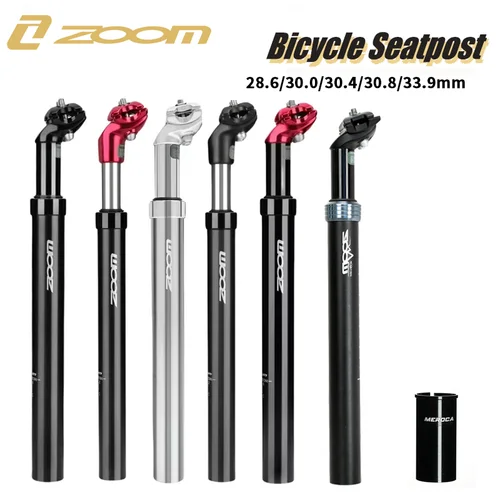 Imagen 2 del producto ZOOM-sillín de bicicleta con suspensión, tija de sillín de aleación de aluminio, 27,2/30,9/31,6x350mm, compatible con accesorios de ciclismo DH plegables para montaña y carretera
