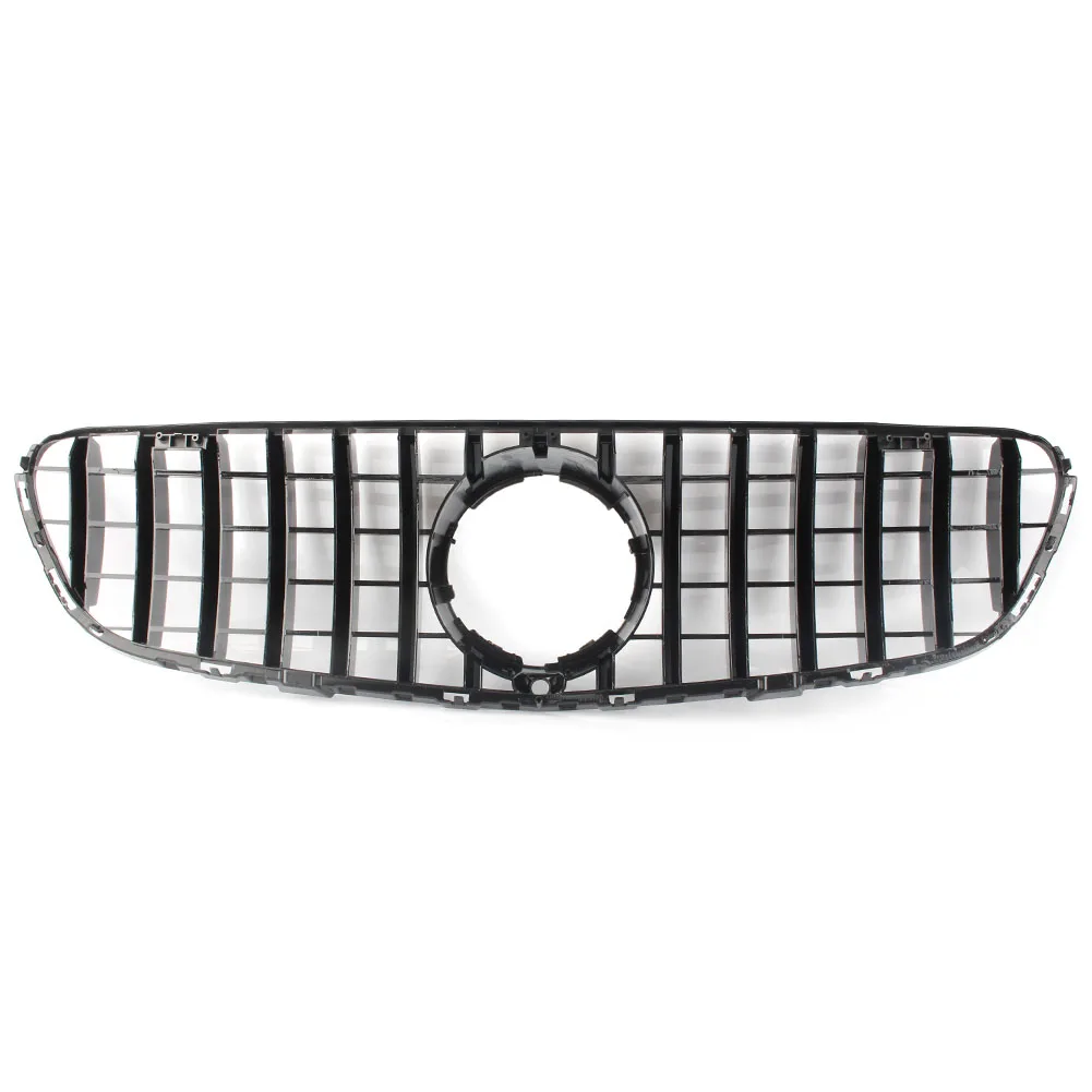 Chrome Car Front Bumper Mesh Grille Radiator Grill w/ Camera For Mercedes Benz W253 GLC Class GLC250 GLC300 2015 2016 2017 2018