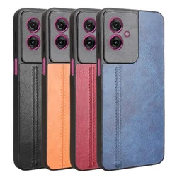Stitching Fabric Leather Texture Case for Motorola Moto G35 G55 G85 5G G04 G04S G24 Power G34 G54 G84 Cover Coque Fundas Capa