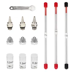 0.2/0.3/0.5mm Airbrush Nozzle Needle Replacement for Airbrushes Spray Gun Model Spraying Paint Maintenance Accessories