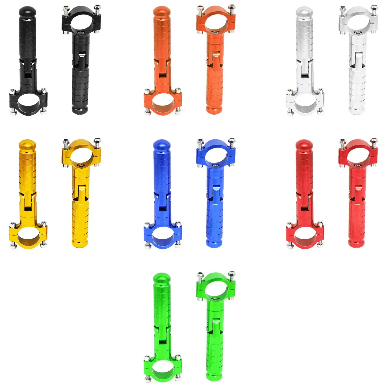 1 زوج من أوتاد القدم للدراجات النارية دواسات القدم استبدال أجزاء إصلاح سبائك الألومنيوم #2