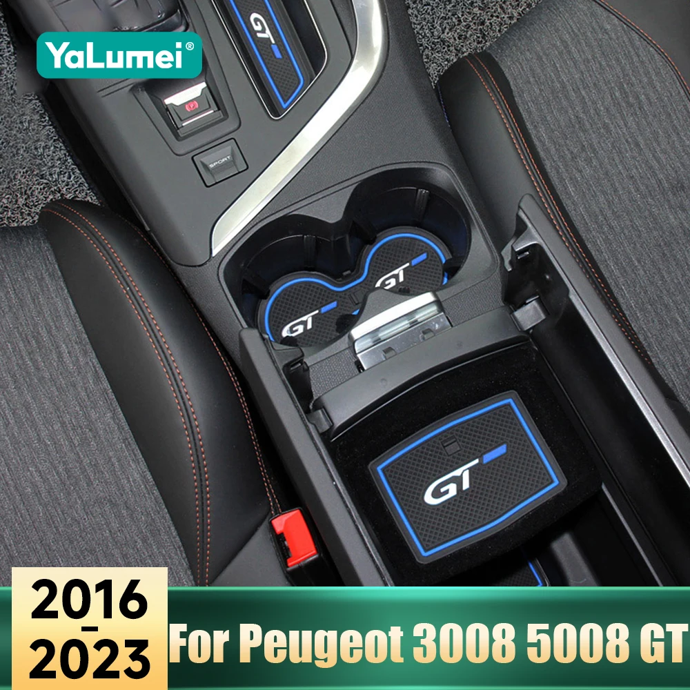 

For Peugeot 3008 5008 GT Hybrid 2016 2017 2018 2019 2020 2021 2022 2023 Car Door Groove Mat Dust-Proof Gate Slot Anti-Slip Pads