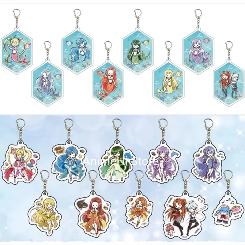 Anime Mermaid Melody Pichi Pichi Pitch Keychain Figure Doll Nanami Lucia Acrylic Keyring Bag Pendant for Gift