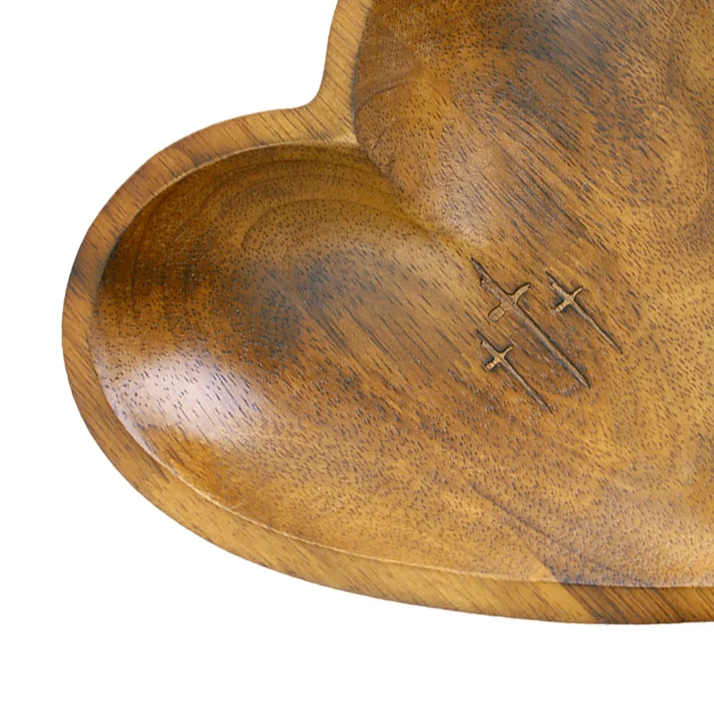 وعاء صلاة على شكل قلب وعاء صلاة خشبي مصنوع يدويًا 12 بطاقة صلاة وعاء نعمة على شكل قلب لديكور المنزل الديني والهدايا العبدية