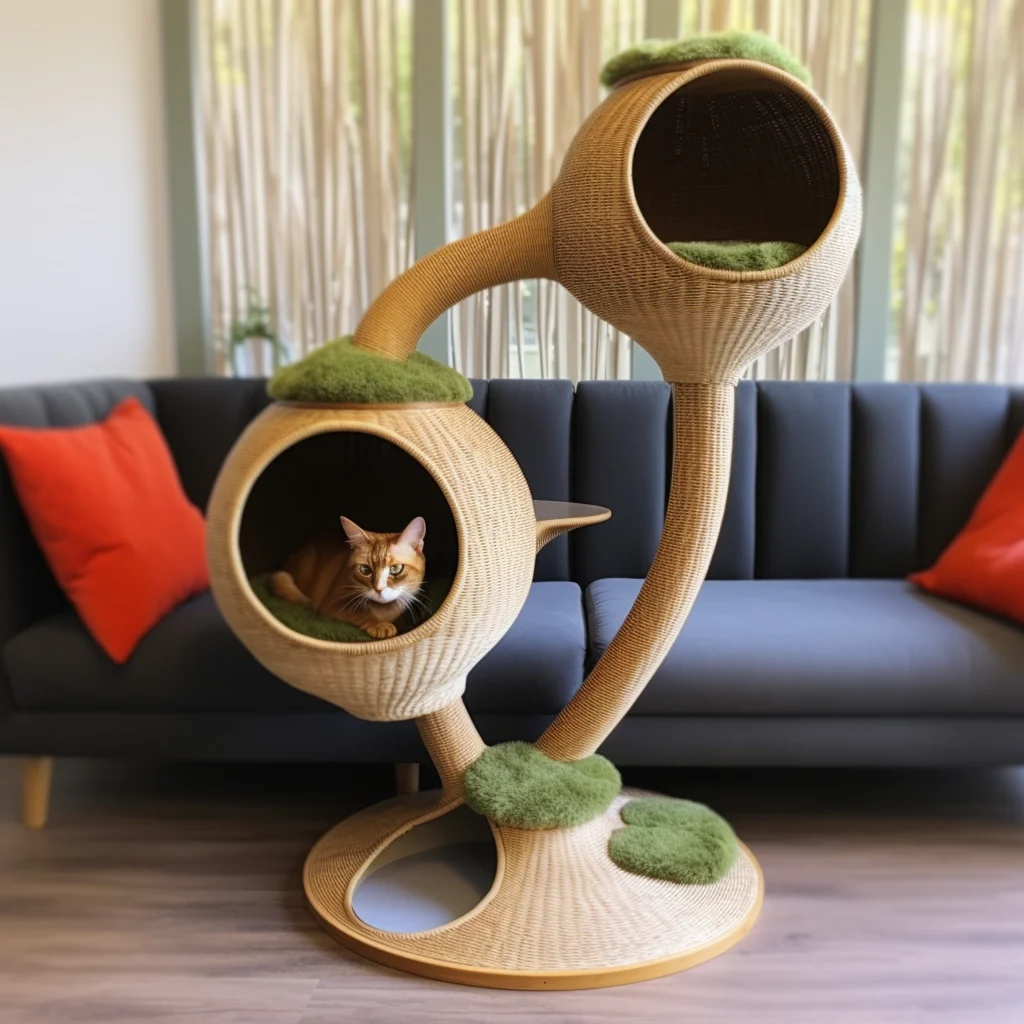 Printed Cat Scratching Post For The Wall Big Large Cat Scratcher Tree Tower Wooden Cat Tree House
