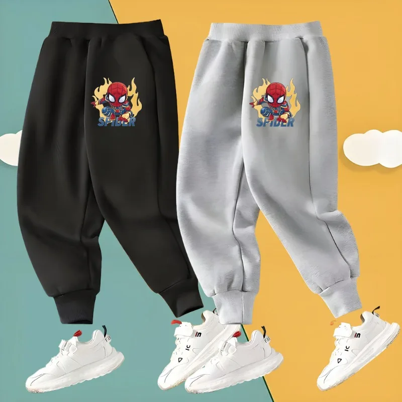 2025 نمط جديد للأطفال ركض مارفل أنيمي سبايدرمان مطبوعة بنين سراويل تقليدية مريح مرونة الخصر بنطلون رياضي بانت #1