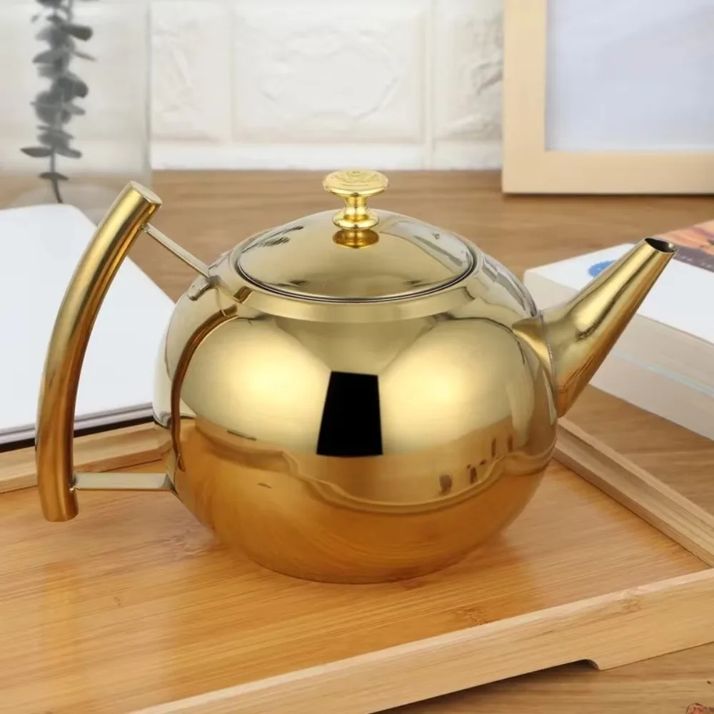 Tetera de acero inoxidable, hervidor de agua grueso con filtro, cocina de inducción de Gas, hervidor de agua para café de 1/1, 5/2L para el hogar