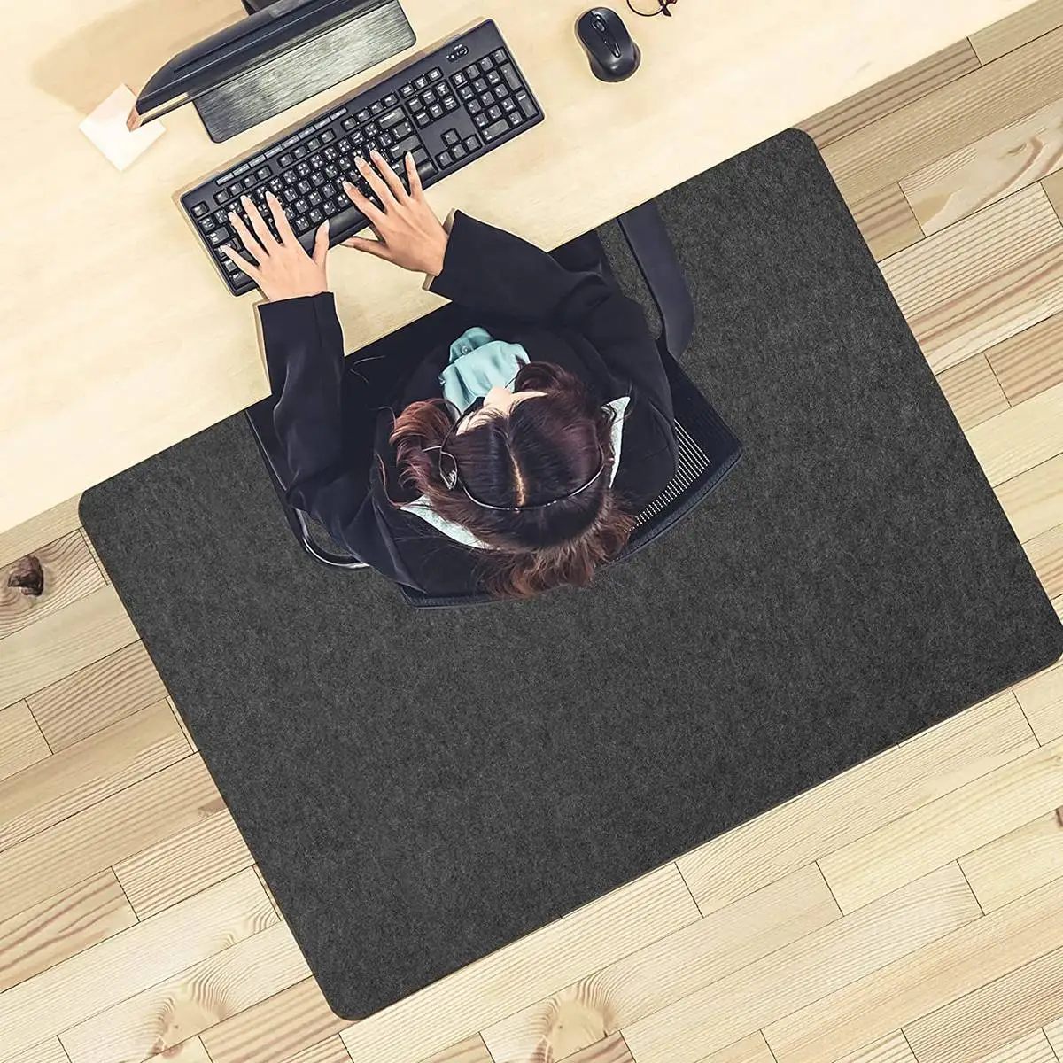 A21Q -Floor Protection Mat Office Chair Underlay Carpet Jacquard Woven Underlay Desk Chair For Carpet And Hard Floors