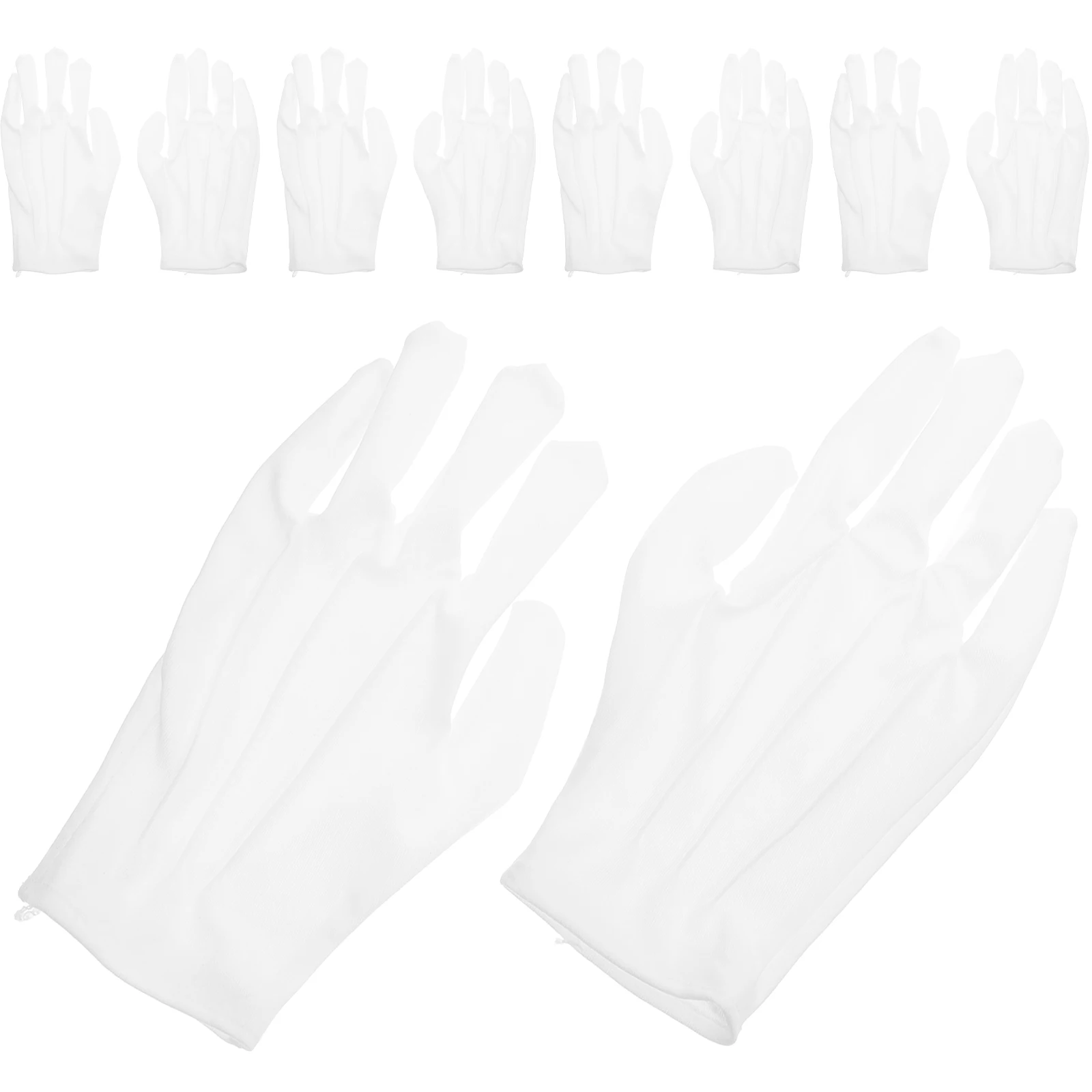 

10 Pairs Dustproof Etiquette Gloves Anti-vibration Safety Antivibration Black Costume Silk