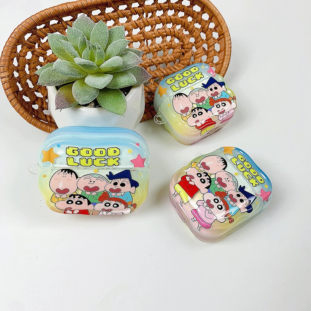 漫画クレヨンしんちゃん IMD ペンダント型イヤホンカバー、Airpods 4 3 2 1、Airpods Pro 2 4イヤホンに適しています、チャーム付きで可愛い