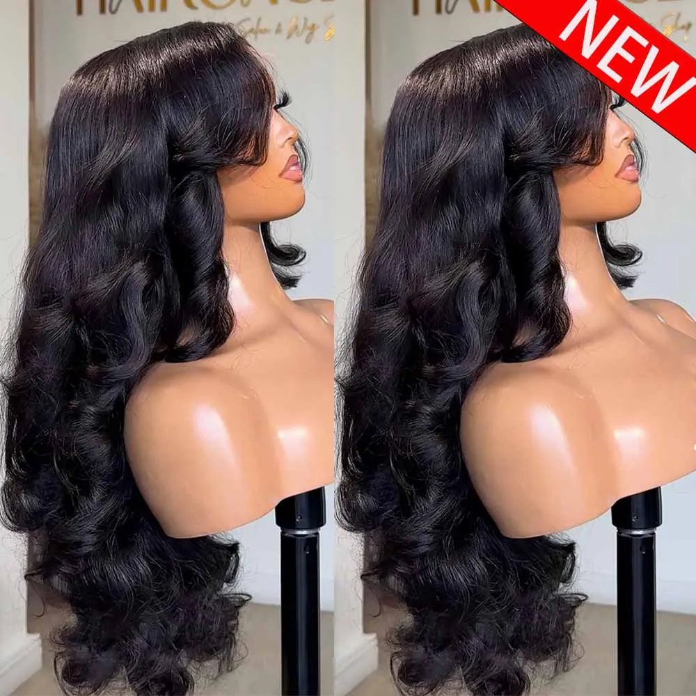 13x6 HD Transparent Lace Front Wig 16-36 Inch Bouncy Cury Glueless Human Hair 300/400 Density PrePlucked 4x4 HD Lace Wear And Go