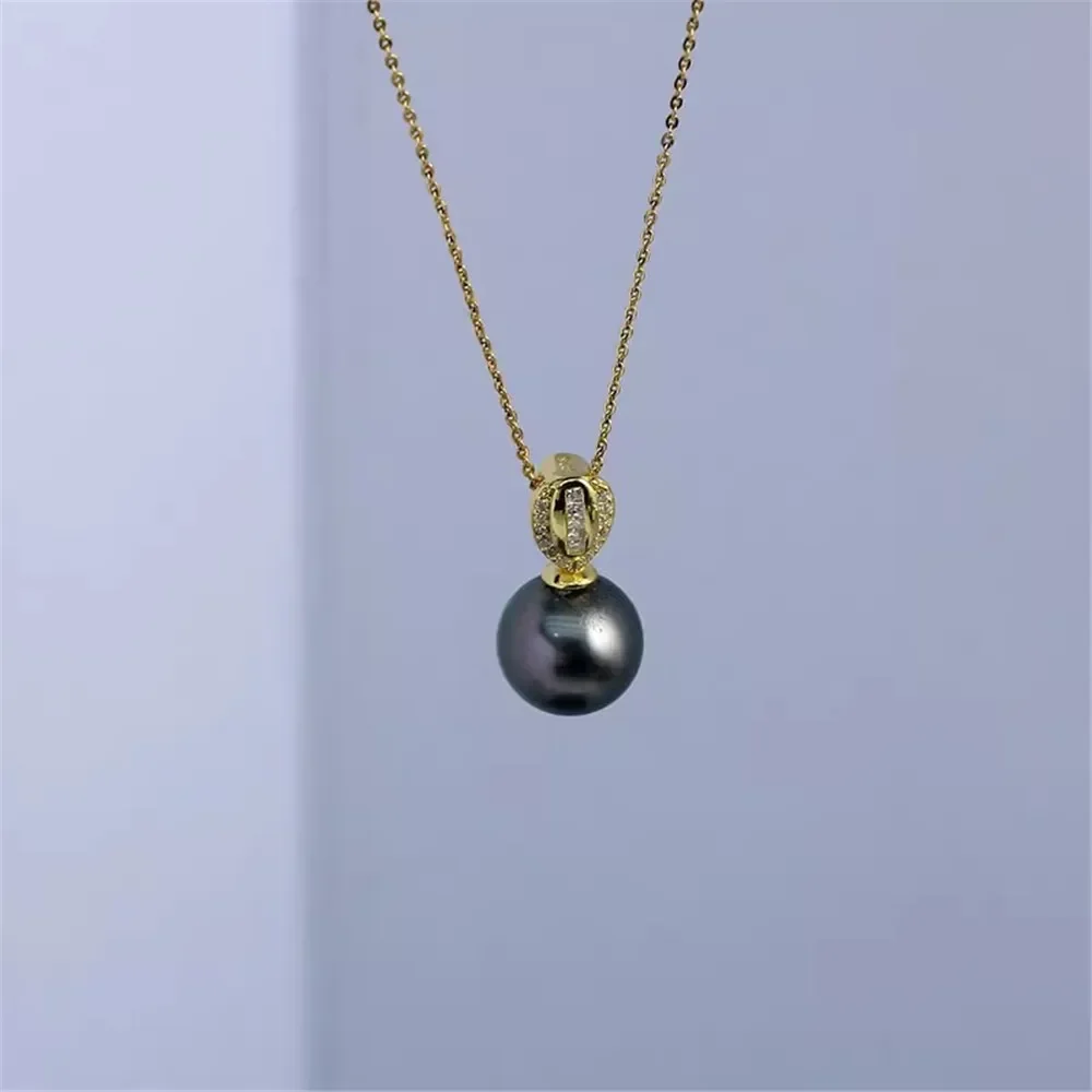 S925 Sterling Silver Pearl Pendant Setting, DIY Empty Bezel Cup Jewelry Supplies for Craft Making, Hollow Prong Pendant Findings