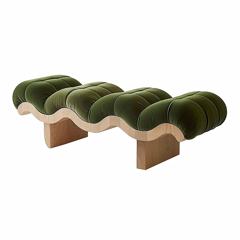 

kh-Italian Modern Velvet Bed Bench Soft Living Room Furniture for Hotel & Villa Multi-Use Shoe Bench and Sofa Ottoman*