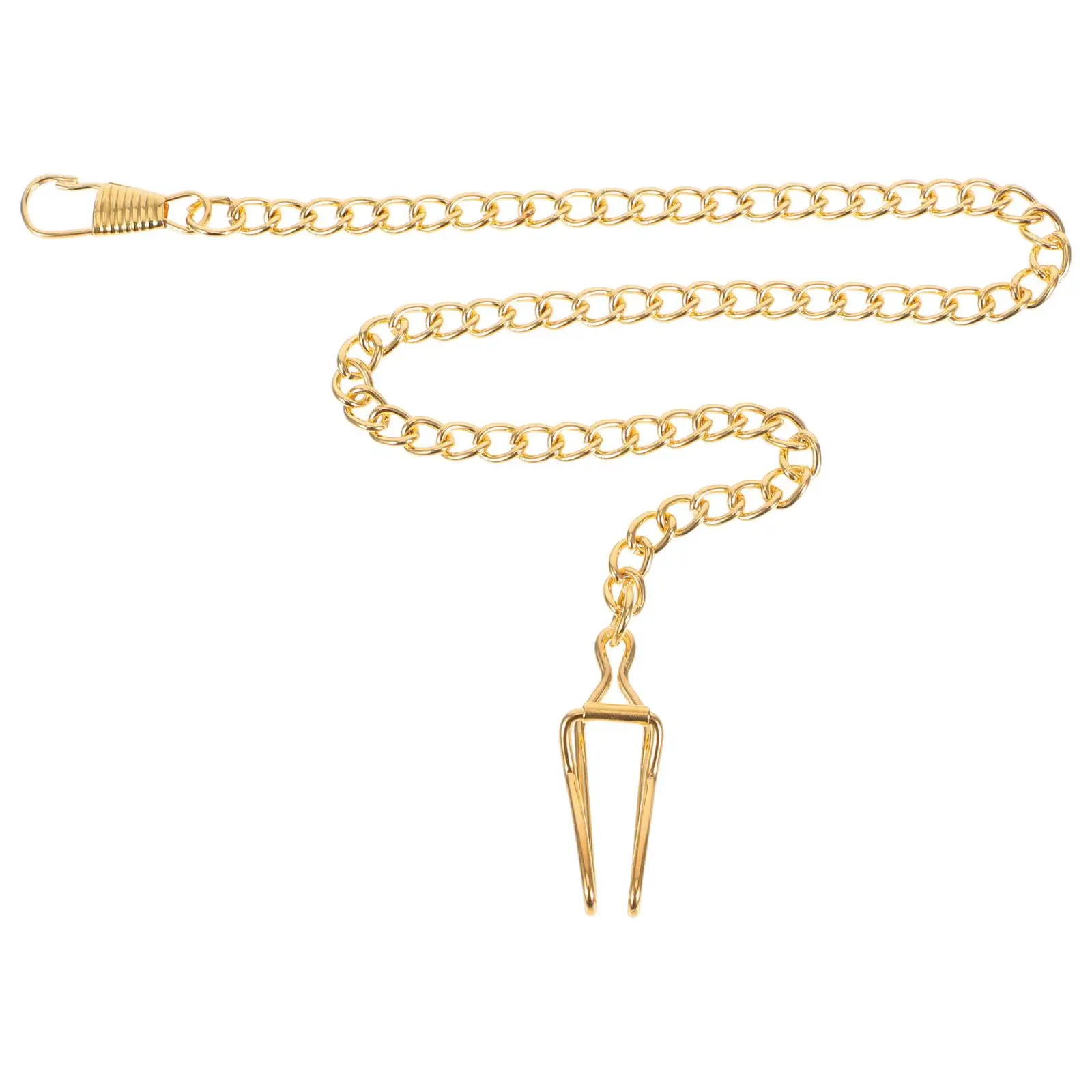Vintage Golden Pocket Watch Chain Student Lanyard for Keys Chains Silver Plated