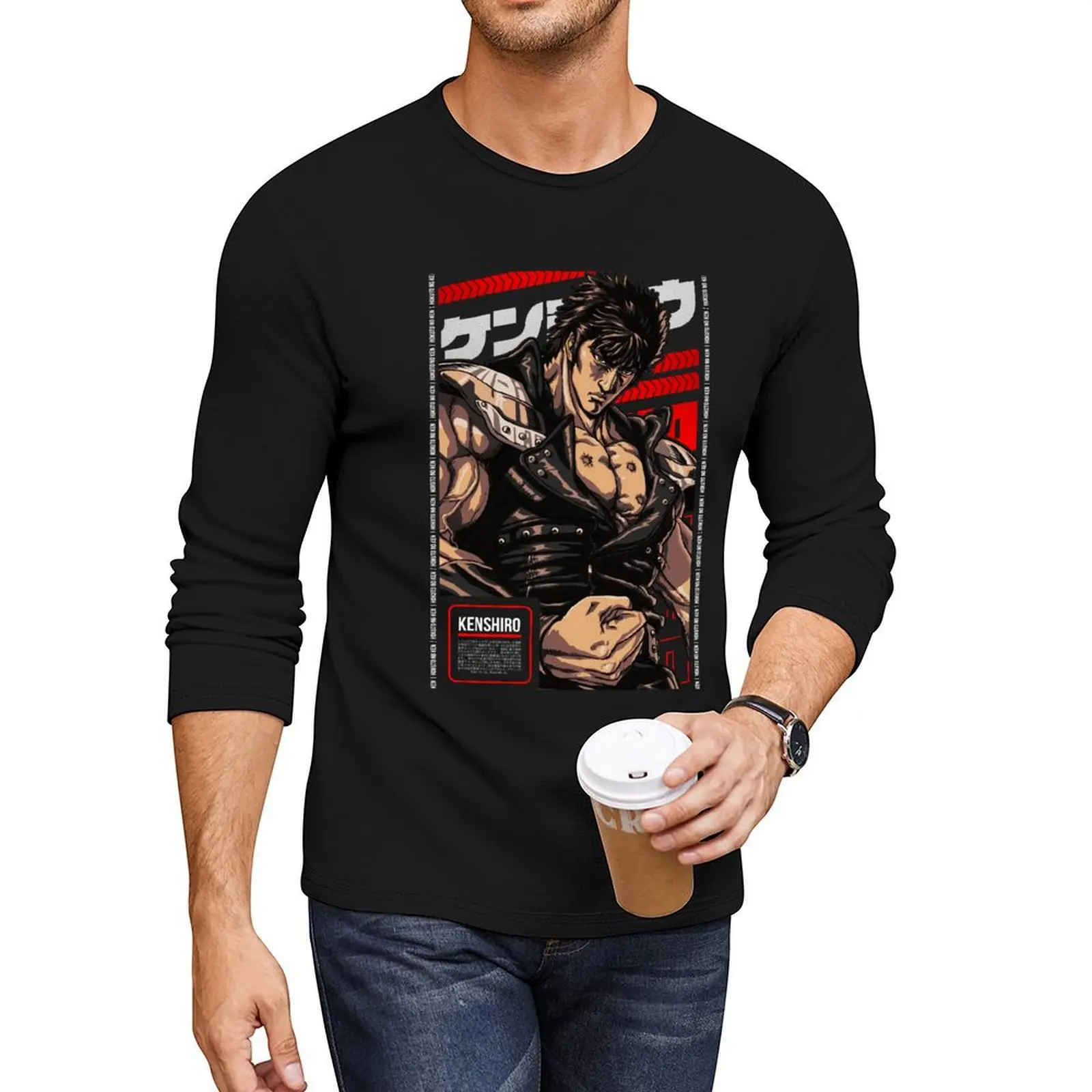 

Kenshiro HOKUTO NO KEN Anime Stars 3.0 Long T-Shirt cute clothes Anime t-shirt plain t-shirt men t shirt