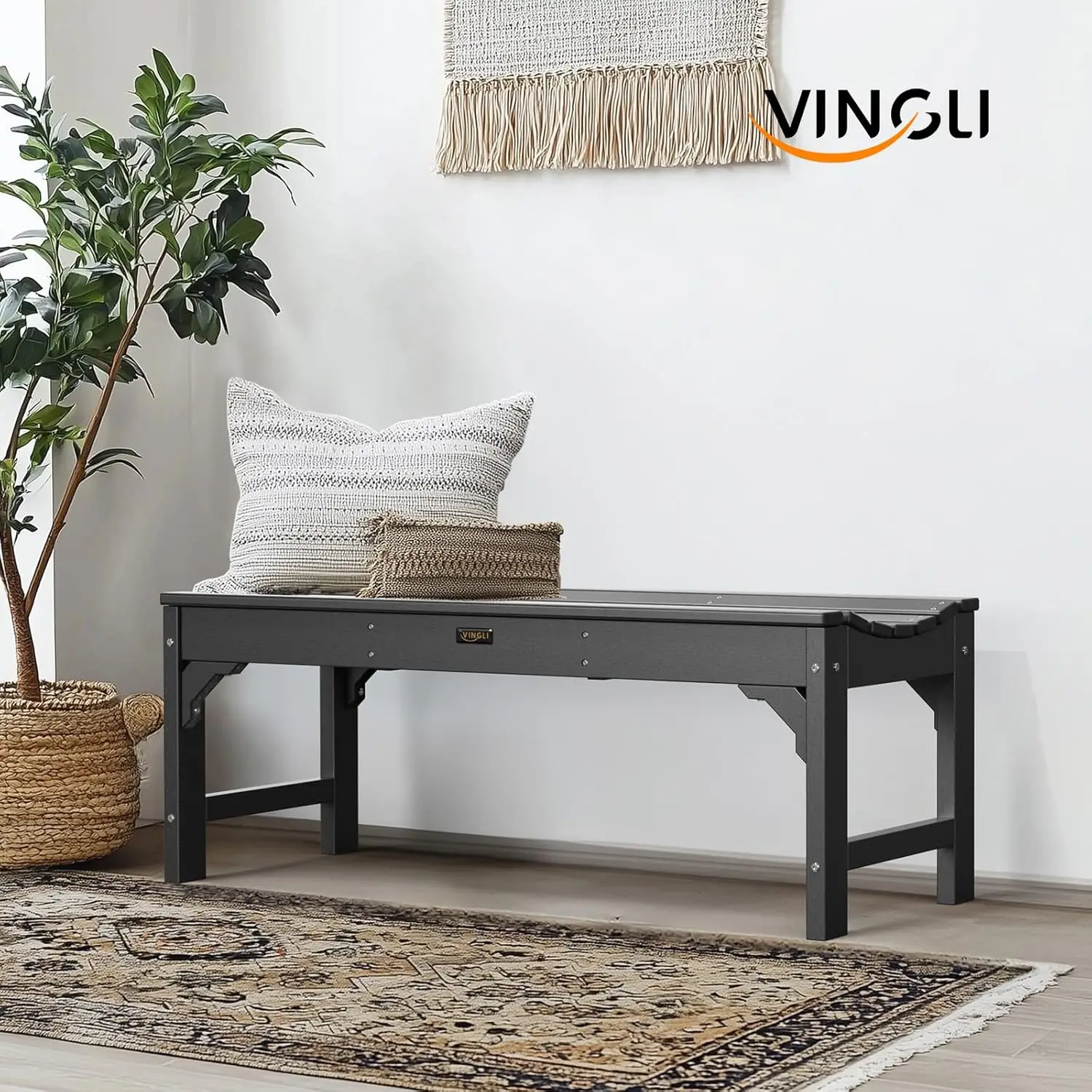 مقعد حديقة خارجي HDPE مقعد الشرفة، مقعد فناء مناسب لجميع الأحوال الجوية، مقعد حديقة كبير الحجم من البولي كولوريد سعة وزن 800 رطل (