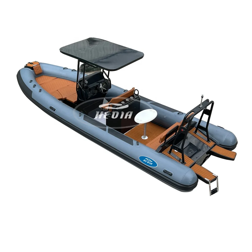 RIB700 23ft Semi-Rigid Aluminum Deep-v Hull Orca Hypalon rib boats inflatable pontoon boat for sale