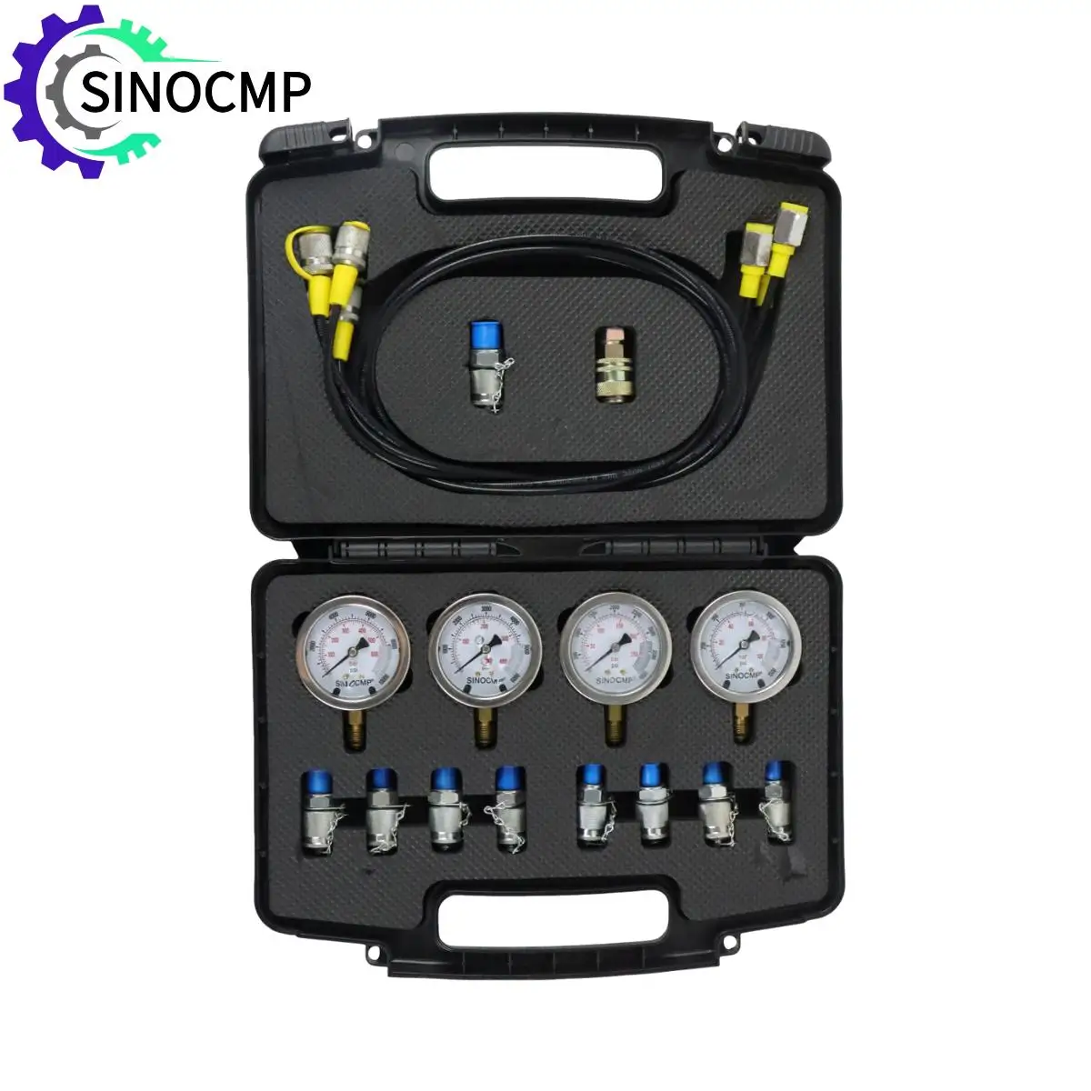 

10/25/40/60Mpa Hydraulic Pressure Gauges Kit Excavator Hydraulic Test Kit for CAT Caterpillar Meauring Device W/Quick Connector