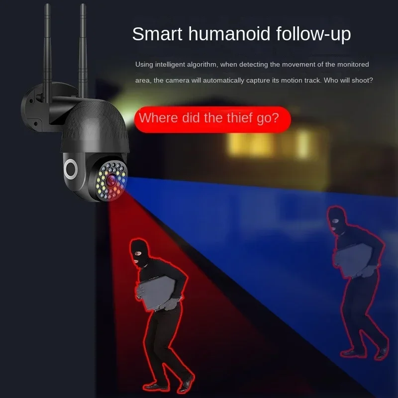 

Wireless High-definition Network WiFi Monitoring Camera Waterproof Black 28 Light Outdoor Ball Machine Mobile Remote Monitoring