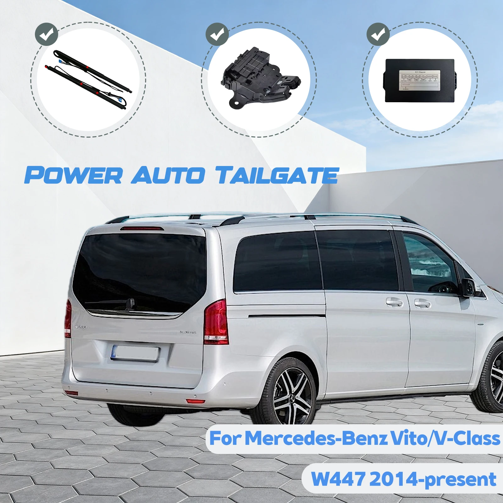 لمرسيدس بنز فيتو/V-Class W447 2014-الحاضر سيارة التلقائي رفع عدة فتح الجذع ذكي رفع كهربائي الباب الخلفي #1