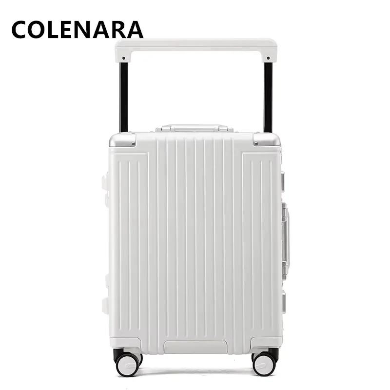 COLENARA 24"New Luggage PC Aluminum Frame Trolley Case 26 Inches Cart Type Travel Bag Men's Password Box Business Suitcase