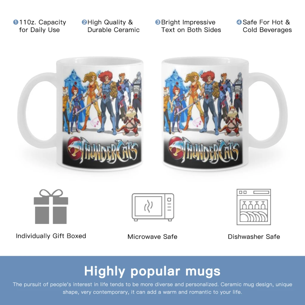 

Thundercats Cartoon Free Shipping 11OZ Coffee Mug Beer Mugs Tea Milk Cup For coffee Lovers Surprised Gift