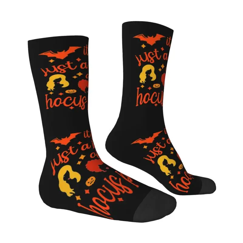 Funny Men's Halloween Sanderson Sisters Pocus Hocus Dress Socks Unisex Breathbale Warm 3D Printed Perfect Witchy Gift Crew Socks