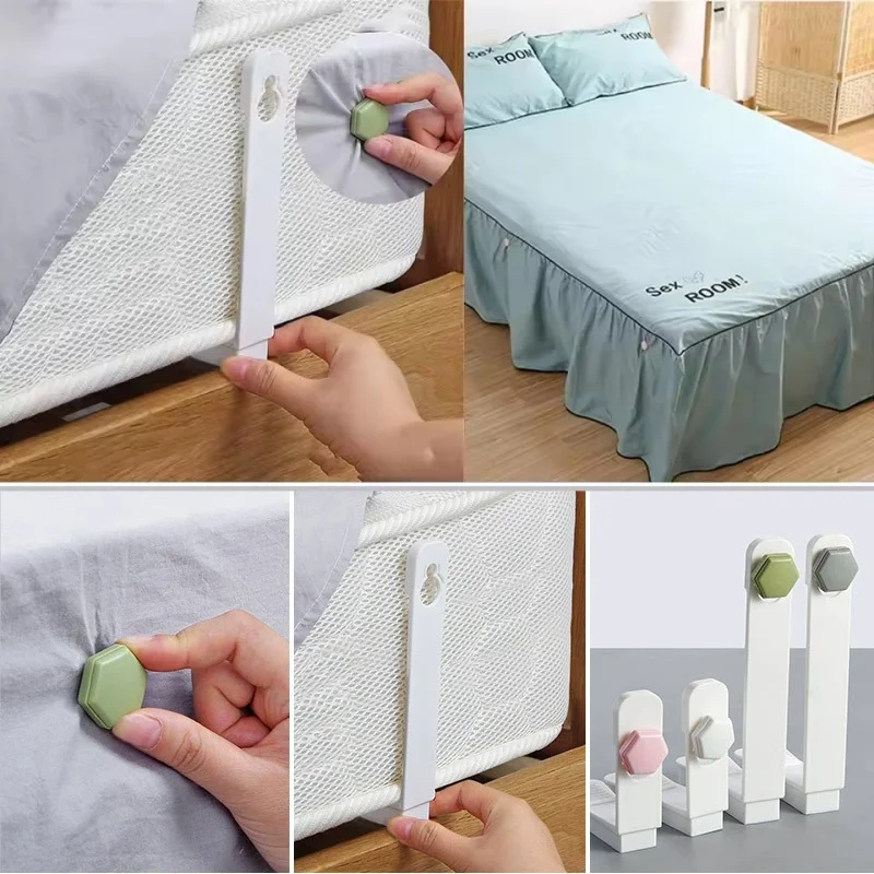 4Pcs Bed Sheet Holder Clip Home Sofa Cover Mattress Quilt Cover Non-slip Fasteners Fixed Bracket Household Samll Accessories