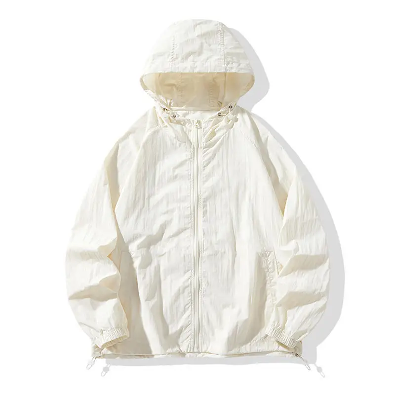 Hooded Summer Jacket for Men Sun Protection Thin Outdoor Jackets Women Sunscreen Solid Color Unisex Couple Tops 2025 Men Clothes