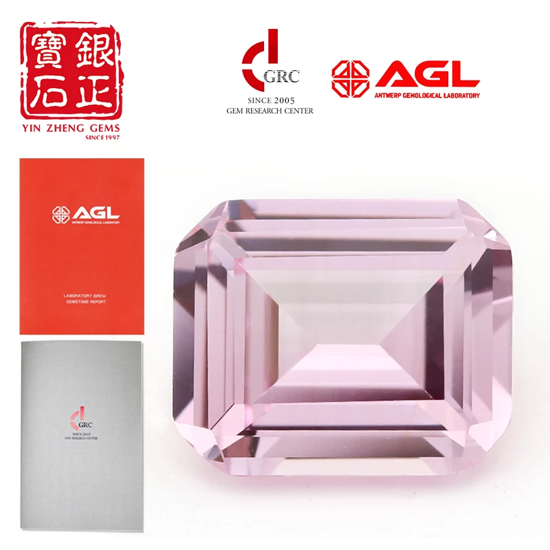 

YinZheng Morgan розовый цвет плавленый пламя овальной формы может быть предоставлена сертифицирован GRC или AGL синтетический культивировать сапфир