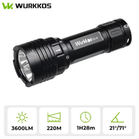 Wurkkos DL30 21700 Diving Flashlight 3600 Lumens IPX8 Waterproof 90 CRI Rechargeable Diving Light with 3 Modes for Scuba Fishing