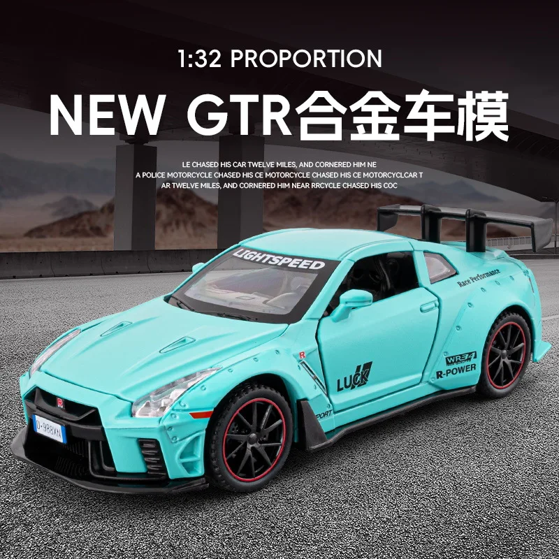 

1:32 GTR Plated Alloy Модель автомобиля Орнамент Игрушка Литая под давлением модель автомобиля из сплава Коллекционная