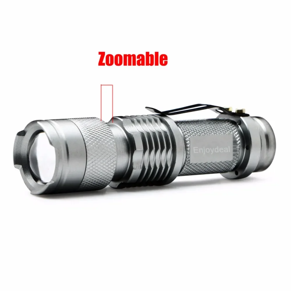 Mini linterna LED de 2000lm, luz lateral impermeable, 1 modo, con zoom, portátil, AA 14500, 5 colores