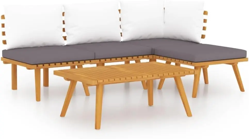 

Комплект для отдыха на открытом воздухе из 5 предметов, секционный диван для заднего двора, диван с подушками, набор садовой мебели со столом, Soli