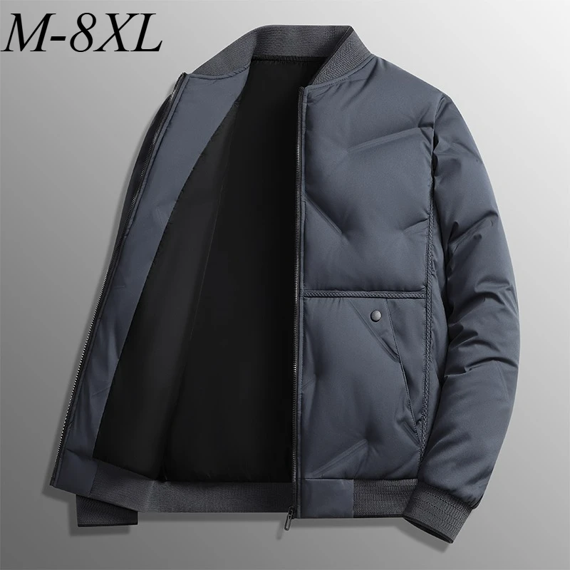 

Men Padded Jacket Classic Baseball Collar Commute Office Cold Resistant Parka Business Casual Lightweight Winter Men Clothing
