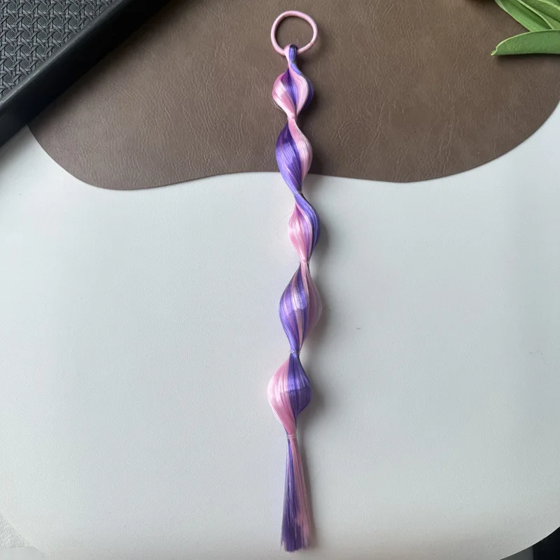 2026 Neue Kinder Spiral-Twist-Perücke Haarband mit langem Quastenschwanz Elastisches Haarband Mädchen Hip-Hop Party Halloween Haaraccessoires – Detail 16