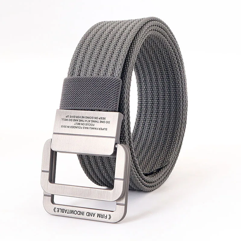 Double Ring Buckle Polyester Webbing Belt Thickened Tight Webbed Strap Polished Anti Corrosion Alloy Hardware Even Tension