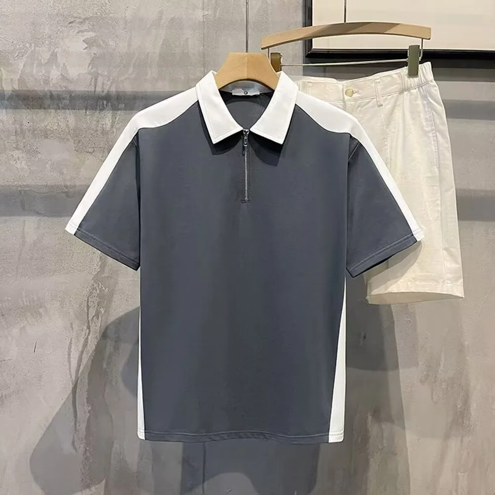 

For Summer Fashion Contrast Color Shirts Casual Parties Fashion Contrast Color Shirt Casual Slight Stretch Vacation Wear