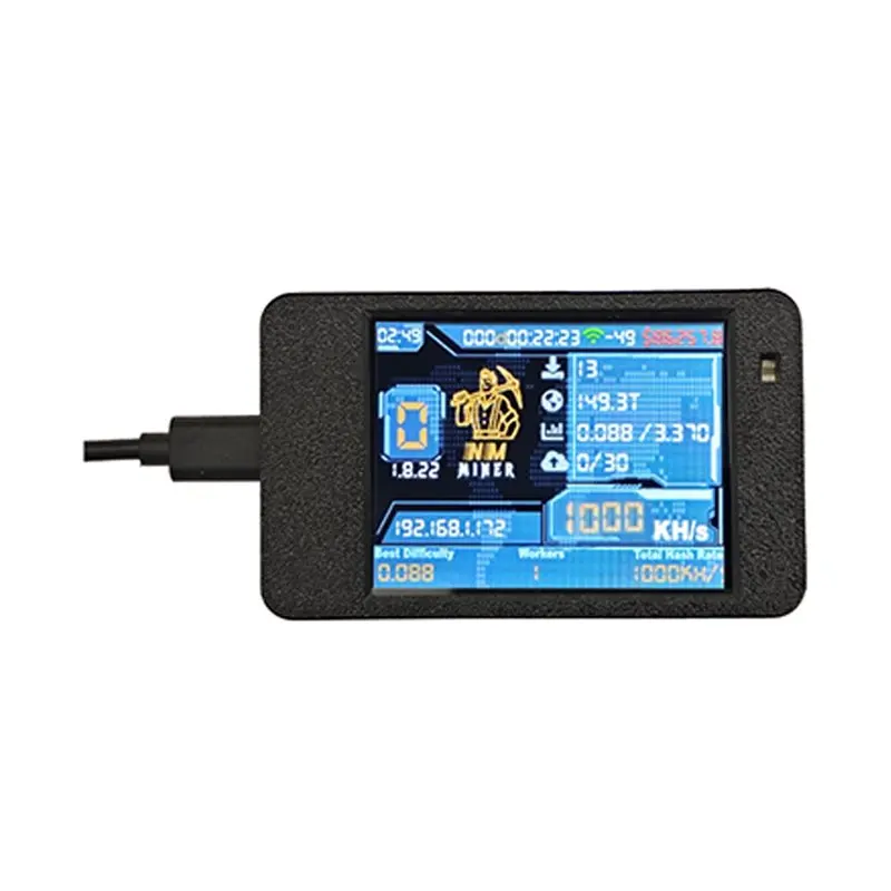 

AED7-1000KH/S Nmminer+ Nerdminers 2.8 Inch Smart Display Bitcoin Crypto Solo Lottery Miner With Case Upgraded Nerdminers
