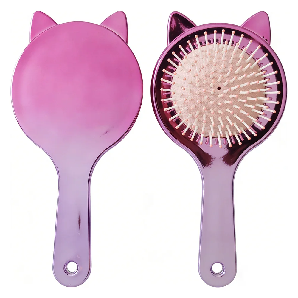 Brosse à cheveux à oreilles de chat, mignonne, de dessin animé, avec coussin d'air, pour massage du cuir chevelu, brosse de coiffure pour salon de coiffure, soin des cheveux pour femmes